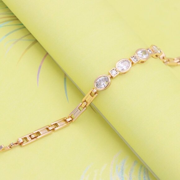 "Elegant Oval CZ Rose Gold Bracelet with Sparkling Accents, XPBL0939 - Picture 3 of 11